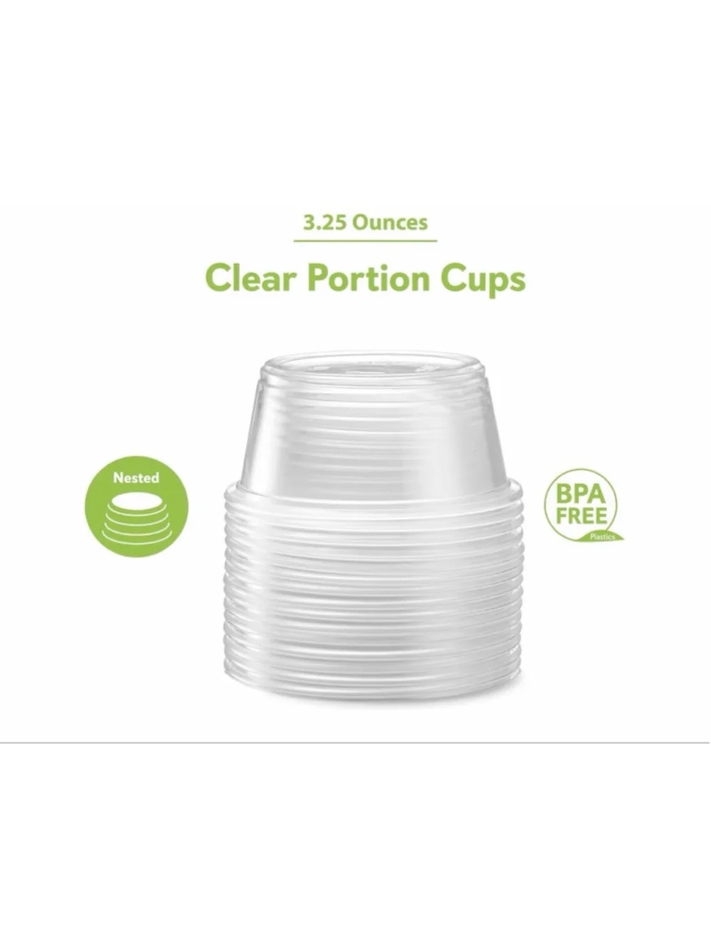 NEW 200 Cups Clear Disposable Plastic Portion No Lids Small Containers 3.25 oz